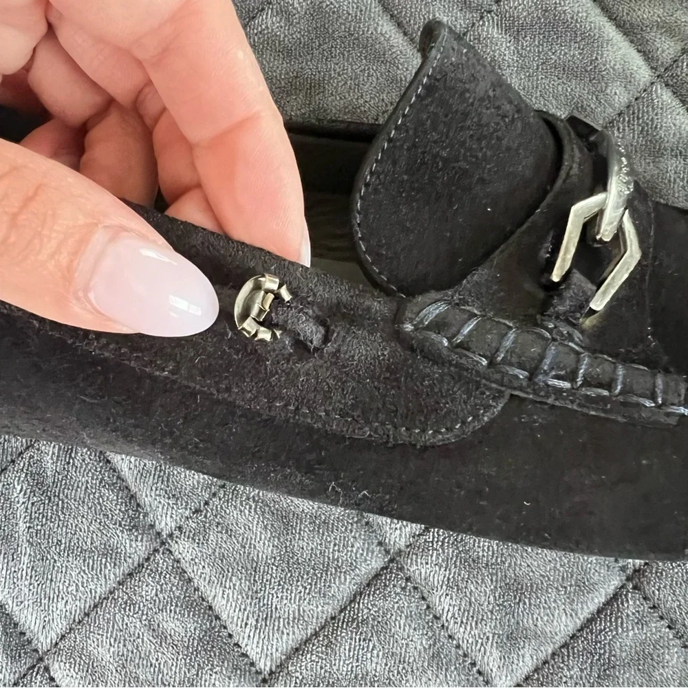HUGO BOSS Penny Loafers Men 7 Shoes Black Suede